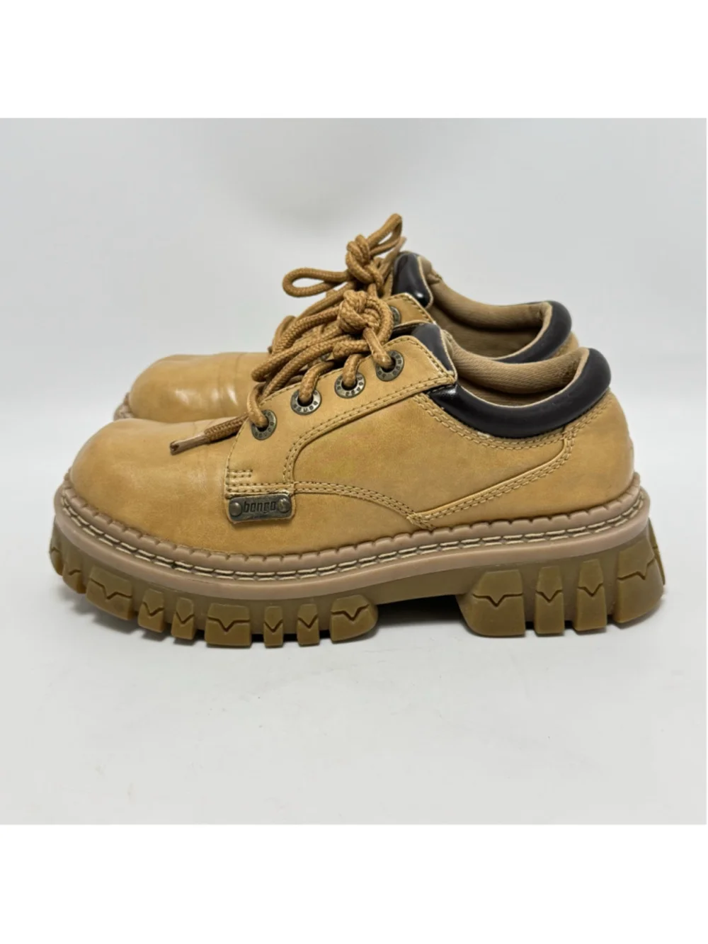 Vintage Bongo Chunky Platform Lug Sole Oxford Lace Up Boot Shoes Size 7M